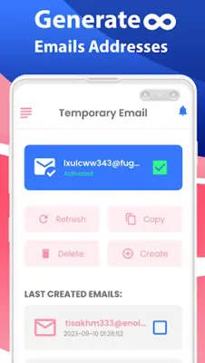 Temporary Email Generator android App screenshot 3